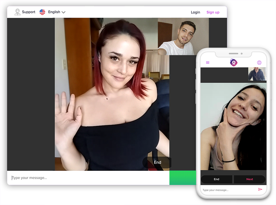 InstaCam Connect desktop and mobile cam chat preview